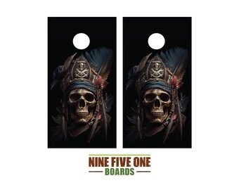 Pirate Skull 1 Cornhole Board Vinyl Wrap Cornhole Boards Decals Cornhole Boards Decks Cornhole Board Sticker Cornhole Board Skin