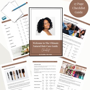 Pode incluir: Uma lista de verifica&ccedil;&atilde;o e um planejador de cuidados com cabelo natural para download digital. A lista de verifica&ccedil;&atilde;o tem 27 p&aacute;ginas e inclui uma mensagem de boas-vindas, uma se&ccedil;&atilde;o de notas e uma se&ccedil;&atilde;o sobre produtos para cuidados com cabelo. A lista de verifica&ccedil;&atilde;o foi projetada para ajudar as pessoas a criar uma rotina de cuidados com cabelo e acompanhar seu progresso.