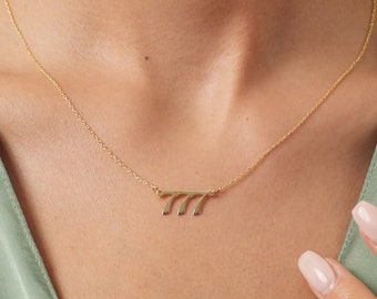 スターリングシルバーのエンジェルナンバーネックレス：カスタムラッキーペンダント