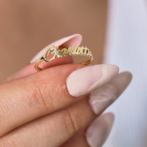 Handwrite Name Ring Personalized Ring image 1