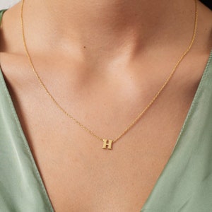 Collar con inicial - Plata de ley 925K - Collar con letras - Joyas con inicial - Regalo para ella - Joyas súper minimalistas - Lindo regalo para mamá