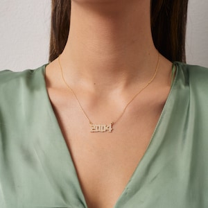 Custom Date Necklace, Birthday Necklace, Birth Date Necklace, Year Necklace, Date Pendant, Special Date Jewelry, Birthday Gift for Her