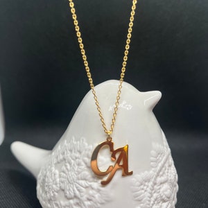 Two Initial Necklace Double Initial Necklace Initial Necklace Couple Necklace Initial Name Necklace Letter Necklace image 7