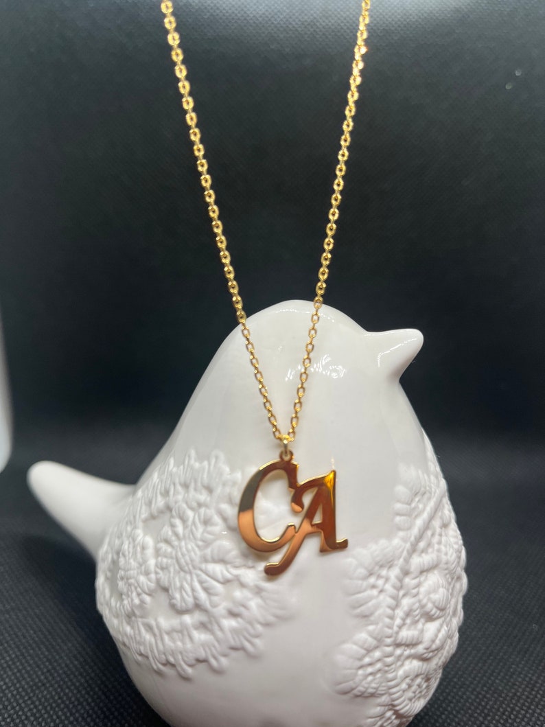 Two Initial Necklace Double Initial Necklace Initial Necklace Couple Necklace Initial Name Necklace Letter Necklace image 7
