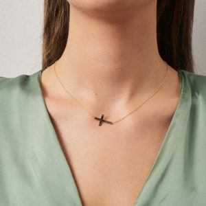 Personalized Sterling Silver Sideways Cross Necklace: Custom Name Gift