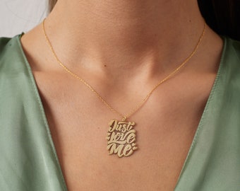 JUST LOVE ME Necklace - Motivational Necklace - Couple Necklace - Gift for Girlfriend - Valentine's Day Gift - Christmas Gift