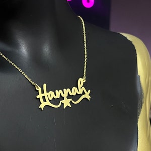 Custom Name Necklace with Star, Star Name Necklace, Custom Personalized Dainty Name Necklace Mother's Day and Other Holiday Gifts image 6