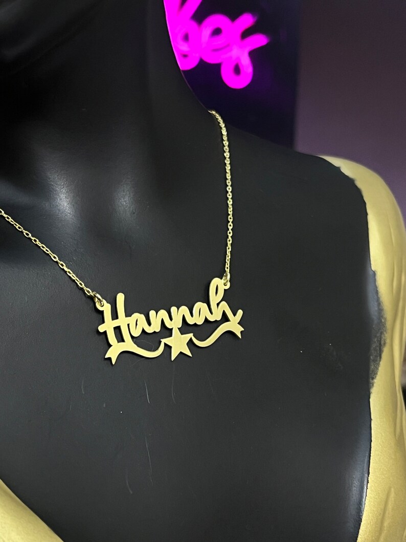 Custom Name Necklace with Star, Star Name Necklace, Custom Personalized Dainty Name Necklace Mother's Day and Other Holiday Gifts image 6