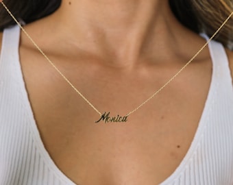 Personalized Name Necklace - 925 Sterling Silver, Choose from Gold/Rose/Silver - Water Resistant Custom Jewelry Perfect for Anniversary Gift