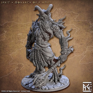 Ifrit, Monarch of Flames - 32mm Heroic Scale Minis - Artisan Guild - Tabletop Gaming - Skirmish Games - Gargantuan Creature - 6 Inch Figure