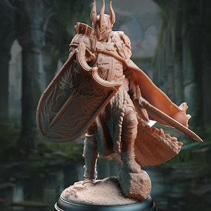 Human Paladin - Caedes - 32mm Scale Miniature - TTRPG Minis - DM Stash - 5e compatible - 3D Printed - Resin - Fantasy Figures