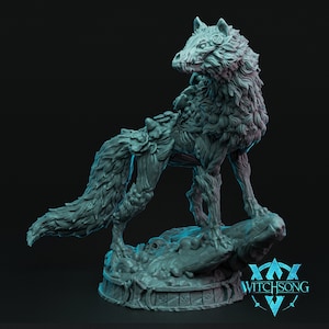 Large Undead Wolf - Lyks, Hades Howl - Witchsong Miniatures - 3D Printed in Resin - 32mm Scale - TTRPG - D&D Enemy Figure - 50mm Base