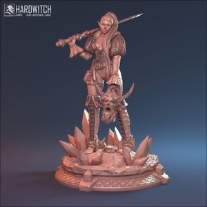 Elven Demon Hunter Figure - Labater - 28mm 32mm 75mm Scale Unpainted Resin Mini - HardWitch Games - TTRPG Fantasy Miniature