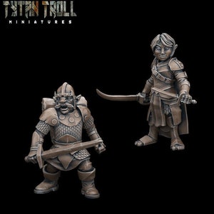 Gnome Fighters - 32mm Scale Miniatures - Resin 3D Printed D&D Figures - TytanTroll - Character Minis