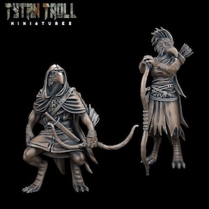 Kenku Rangers - 32mm Scale Minis - Resin 3D Printed D&D Figures - TytanTroll Miniatures - Birdfolk - Aarakocra - Player Character