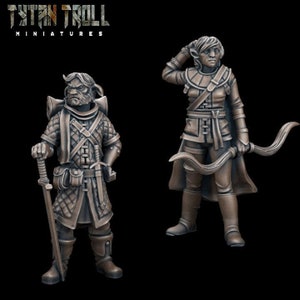 Firbolg Ranger Figures - 28mm 32mm Scale Unpainted Miniatures - Resin 3D Printed D&D Figures - TytanTroll - TTRPG Character Minis