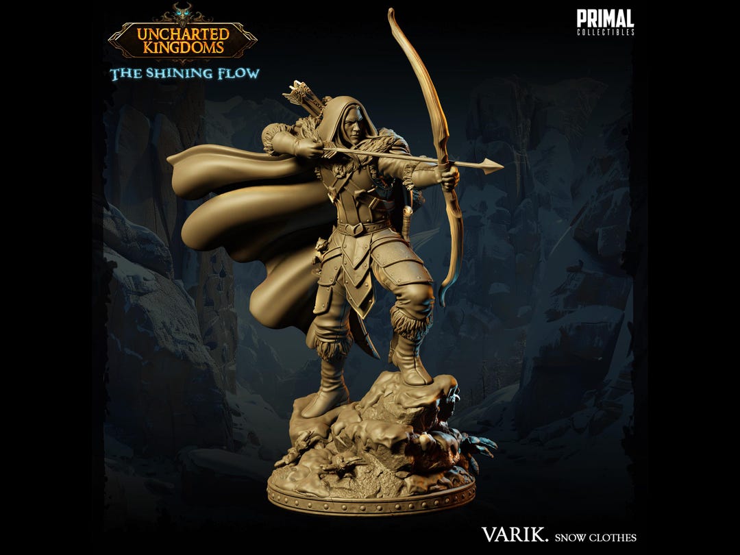 Drow Ranger Figure - Varik, Snow Outfit - 28/32/75mm Scale Unpainted ...