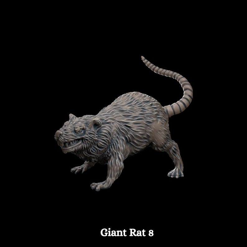 Giant Rats - Set of 8 Figures - 28mm/32mm Scale Unpainted Resin ...