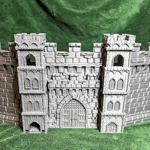 Castle Themed GM Screen - Master's Citadel - 3D Printed PLA - by FatesEnd  - 7" Tall Adjustable DM Screen for D&D with built-in dice towers