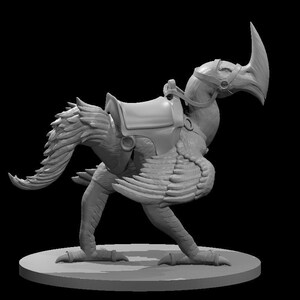Axe Beak Mount Figure - 28mm/32mm Scale Unpainted Resin Miniature - MZ4250 Axe Beak Mount
