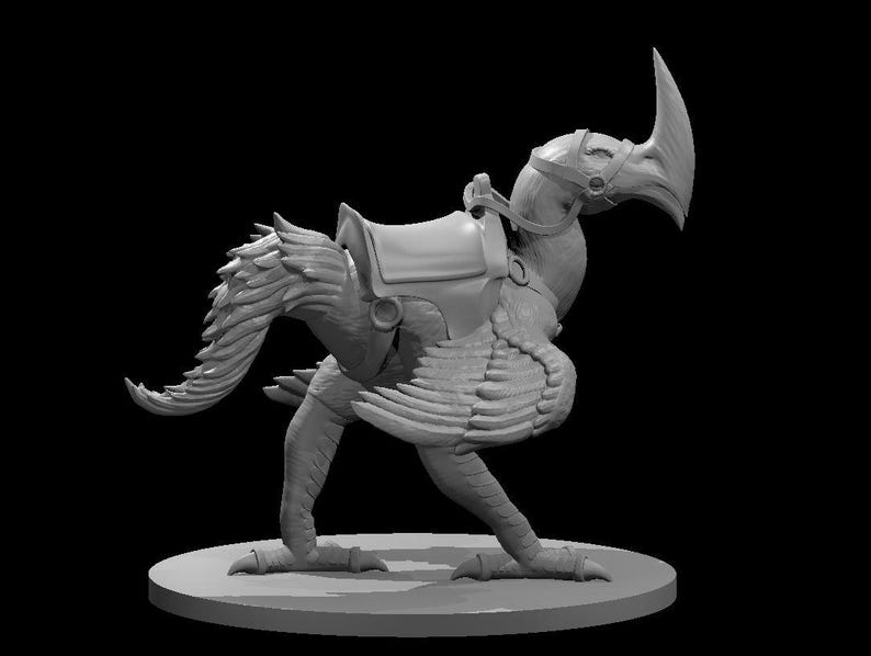 Axe Beak Mount Figure - 28mm/32mm Scale Unpainted Resin Miniature - MZ4250 Axe Beak Mount