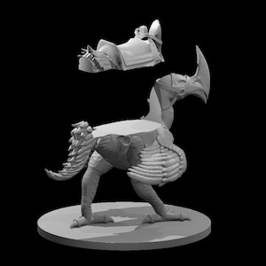 Axe Beak Mount Figure - 28mm/32mm Scale Unpainted Resin Miniature - MZ4250