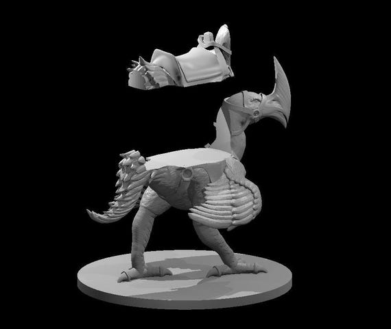 Axe Beak Mount Figure - 28mm/32mm Scale Unpainted Resin Miniature - MZ4250