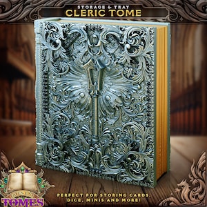 Cleric Class Dice Tray Tome - Perfect D&D Gift and Gaming Accessory - 3D Printed in PLA - Design by FatesEnd - Dice and Miniature Storage