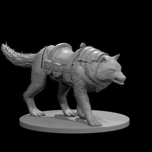 Figura de montura de lobo temible - Miniaturas de resina sin pintar a escala de 28 mm/32 mm - mz4250 imagen 2