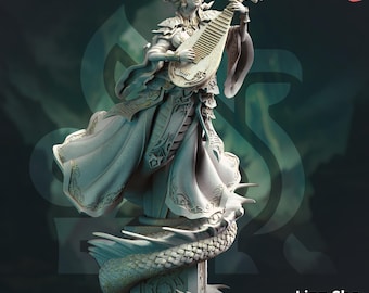 Eastern Medusa Bard Figure - Lian She - Multiple Size Options - Unpainted Resin 3D Print - D&D Fantasy Mini - Set: An Eastern Journey