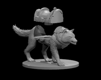 Dire Wolf Mount Figure - 28mm/32mm Scale Unpainted Resin Miniatures - mz4250