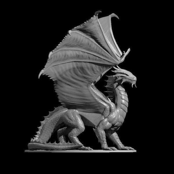 Bronze Dragons - 3D Printed - Resin - 32mm Scale - Tabletop Gaming - mz4250