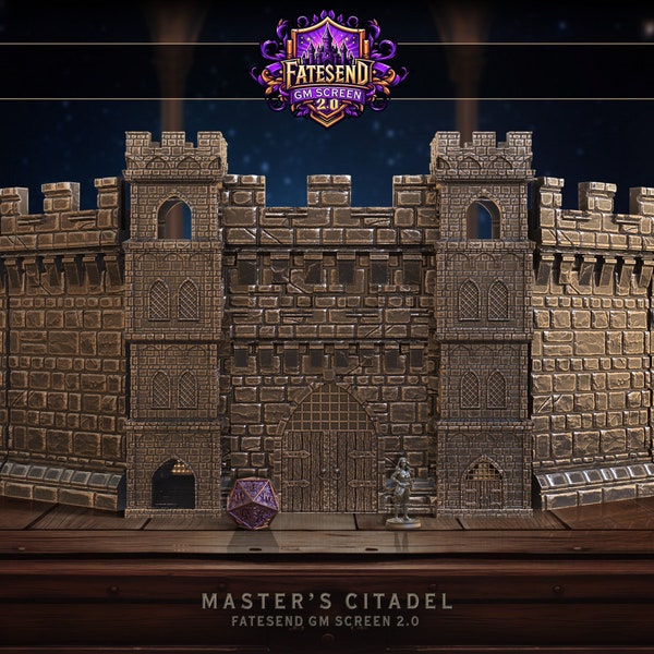 Castle Themed DM Screen - Master's Citadel GM Screen - 3D Printed Modular - FatesEnd - Dungeon Master Accessory - Great for DnD