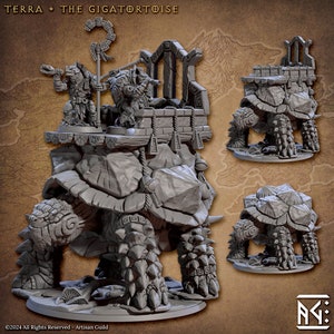 Giant Tortoise - Terra, The Gigatortoise - 32mm Heroic Scale Figures - Jadeshell Turtlekin - Artisan Guild - Tabletop and Skirmish Gaming