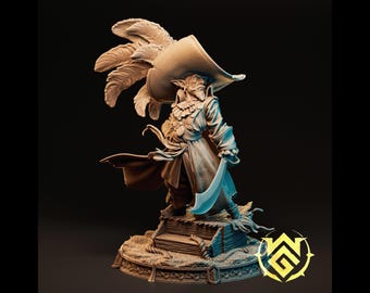 Tyrant Bartholomew - Gnome Fighter Miniature - 28mm/32mm/75mm/150mm Scale Unpainted Resin Figure