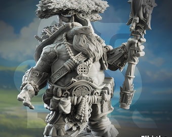 Tortle Wizard - Elki the Wanderer - 32mm and 75mm Scale Miniature - TTRPG Minis - DM Stash - Resin 3D Printed - DnD Miniatures