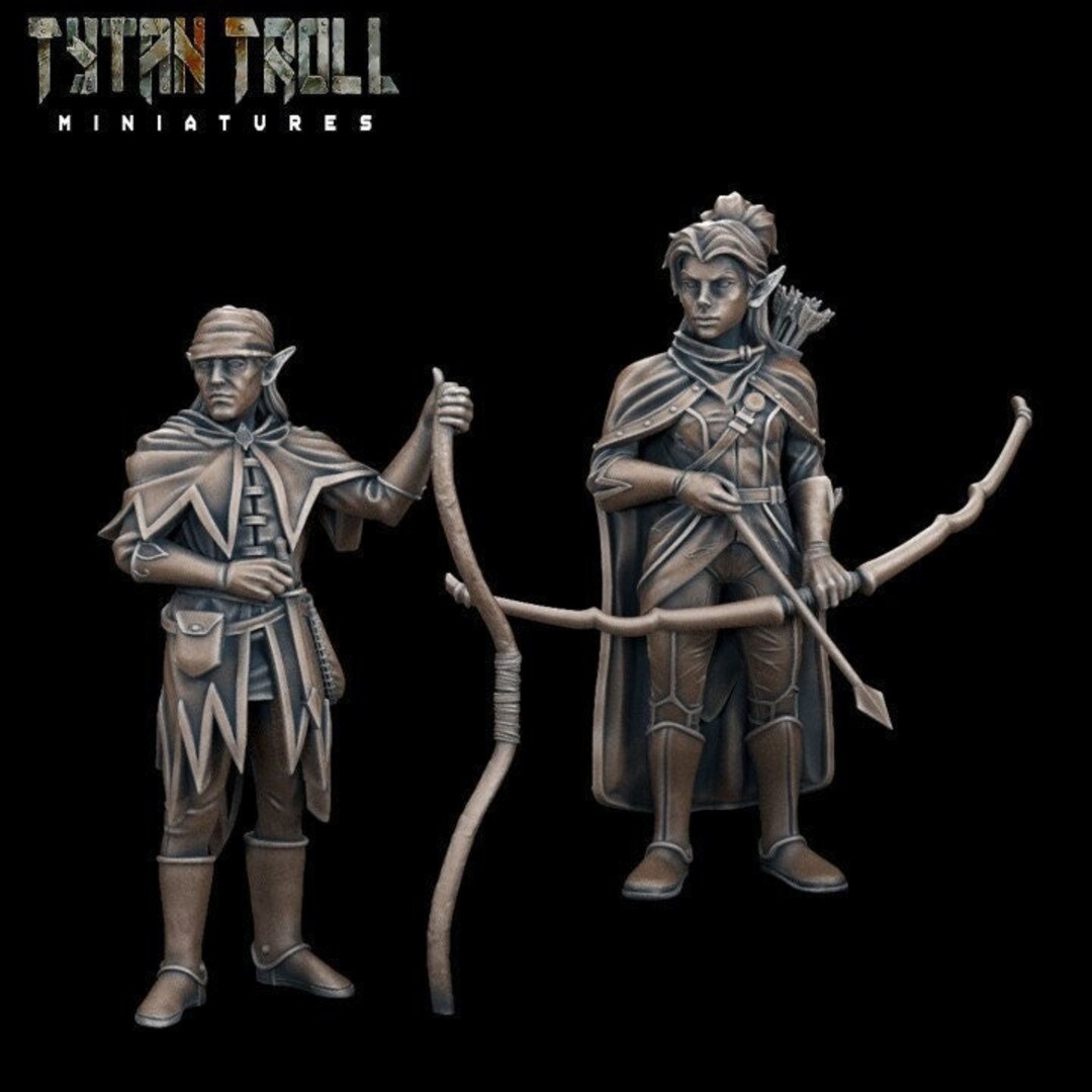 Elf Rangers - 32mm Scale Miniatures - Resin 3D Printed D&D Figures ...