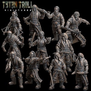 Brigands - Set of 11 Figures - 28mm/32mm Scale Unpainted Resin - TytanTroll Miniatures