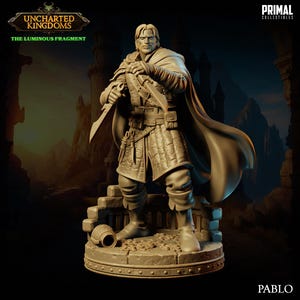 Human Rogue Figure -Pablo - 28/32/75mm Scale Unpainted Resin Miniature - Primal Collectibles - Highly Detailed TTRPG Mini