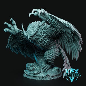 The Night Beast - Witchsong Miniatures - 3D Printed - Resin - Huge 3&quot;x3&quot; Base - TTRPG - Stat sheet available - Fantasy Owlbear Figure