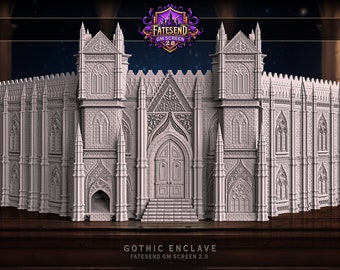 Gothic Cathedral GM Screen - Resin Version - 3D Printed Semi-modular DM Screen - Designed by FatesEnd - Game Master Screen + Dice Tower