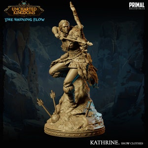 Human Ranger Figure - Kathrine, Snow Version - 28/32/75mm Scale Unpainted Resin Miniature - Primal Collectibles - Highly Detailed TTRPG Mini
