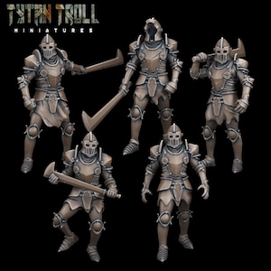 Animated Armour - Set of 5 Figures - 28mm/32mm Scale Unpainted Resin - Tytantroll Miniatures - Curse of Strahd Monster Encounters