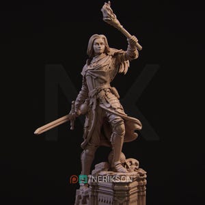Human Adventurer Figure - Nameless Hero - 32mm 75mm Scale Unpainted Resin Mini - Nerikson - TTRPG Fantasy Miniature