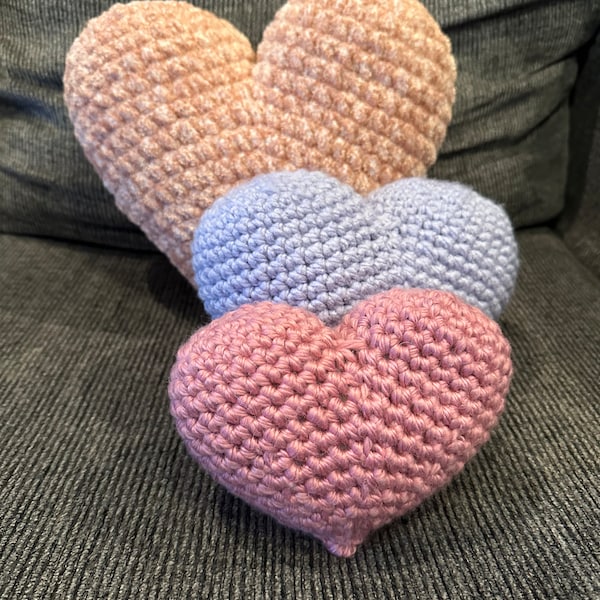 Crochet Lavender Heart Pillow