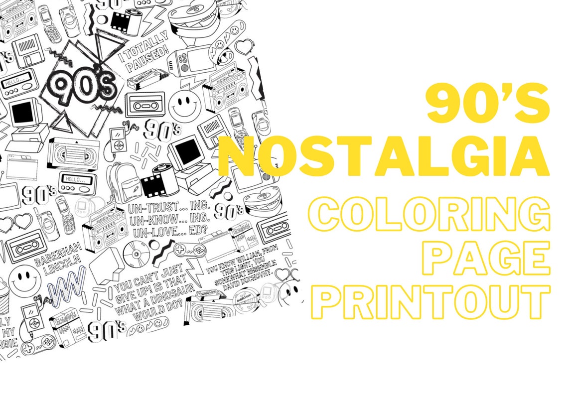 10 Nostalgic Adult 90s Coloring Pages to Revisit Memories