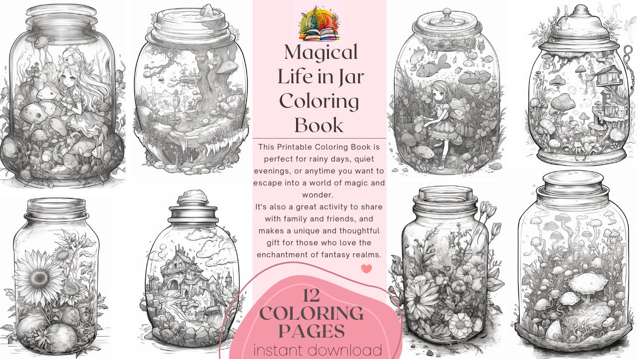 Enchanting Magic Jar Coloring Book: 50 Fun Designs coloring pages, adult  coloring books for anxiety and depression, VOL9 by Med publish
