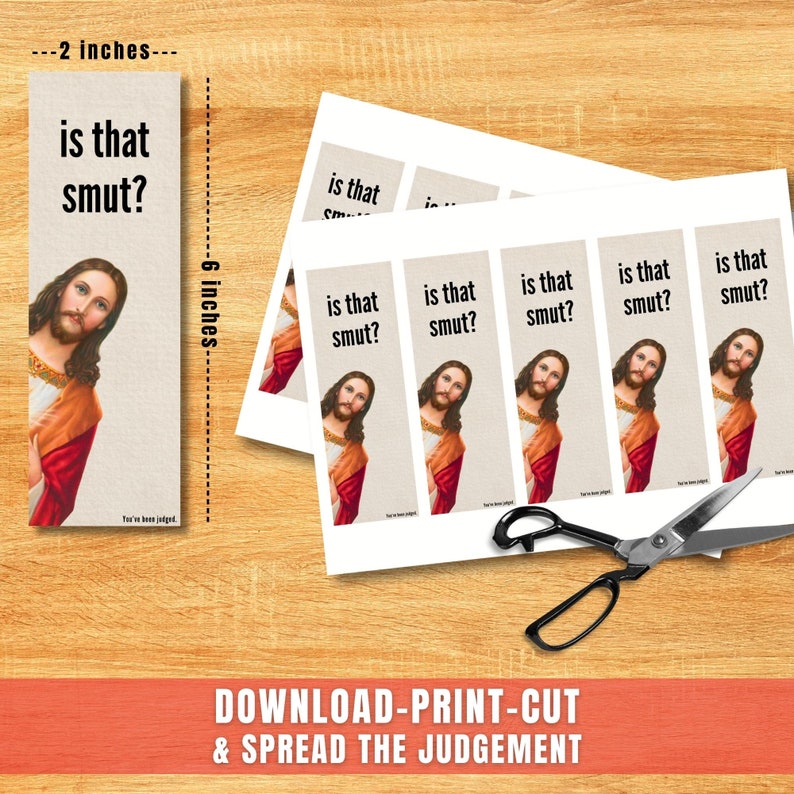 Is That Smut Jesus Bookmark For Book Lovers, Funny Jesus Bookmark Gift For Readers, Printable Bookmark for Smut Lovers, Bookish Gift zdjęcie 4
