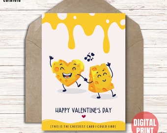 Printable Valentines Card for Boyfriend, Funny Valentine Card, Cheesy Valentine, Instant Download PDF JPG 5x7 Cut and Fold Card