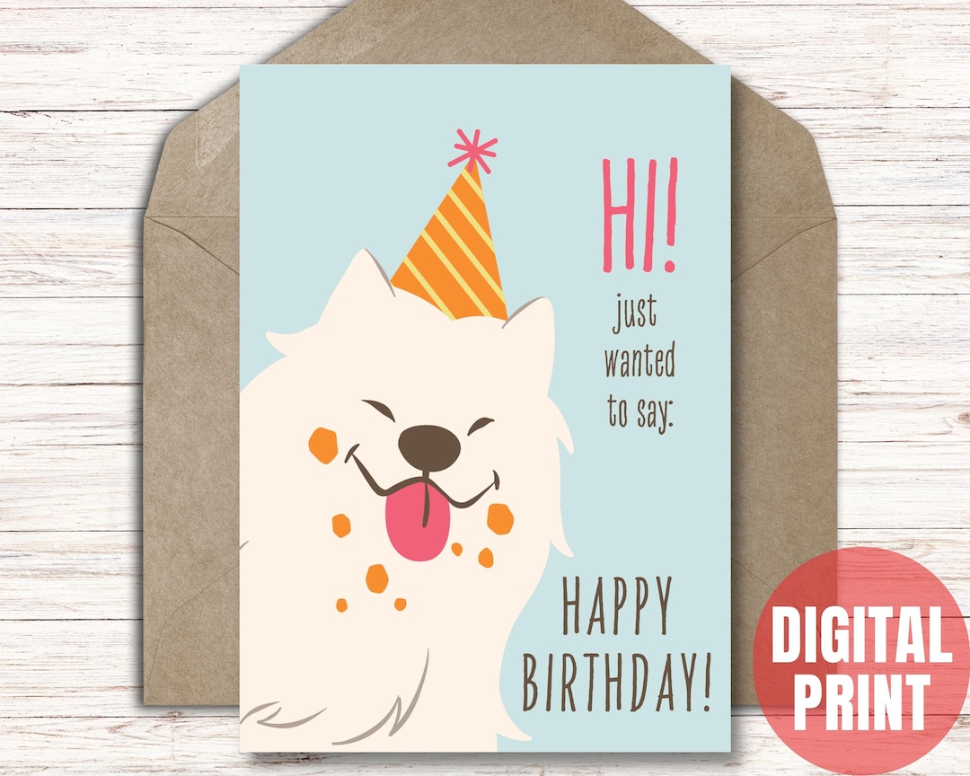 Dog Birthday Card for Friend Gift Dog Lover Card Printable - Instant ...